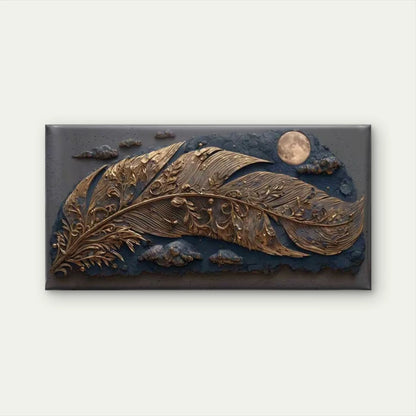 Gilded Flight Under the Moon Wall Art Canvas Office Home Room Framed 120x60cm - Bella Home Decor