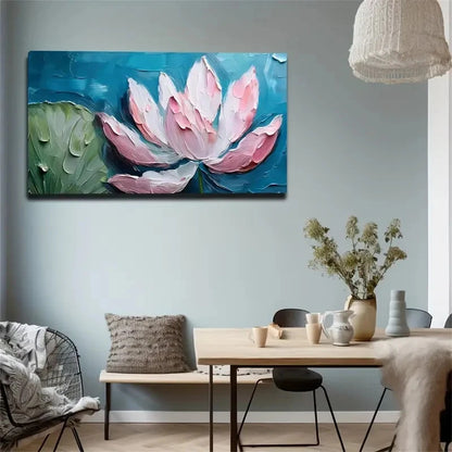 Lotus Pigment Acrylic Wall Art Canvas Office Home Room Framed 120x60cm