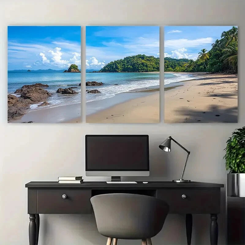 3pcs Quepos Playa Espadilla Costa Rica Travel Metal Print Ready to Hang Art - Bella Home Decor