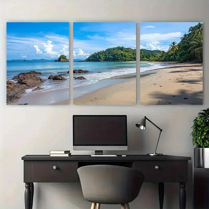 3pcs Quepos Playa Espadilla Costa Rica Travel Metal Print Ready to Hang Art - Bella Home Decor