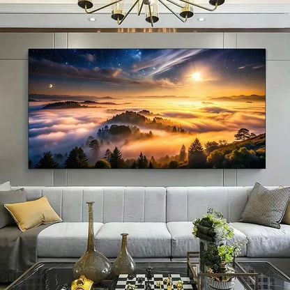Starry Sky Landscape  wall canvas office home room framed 120x60cm - Bella Home Decor