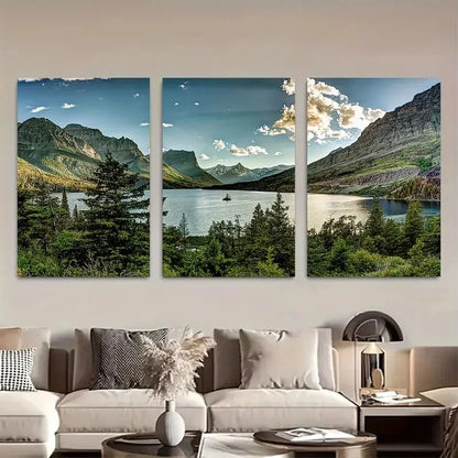 3pcs Montana Glacier National Park Landscape Metal Print Ready to Hang Art