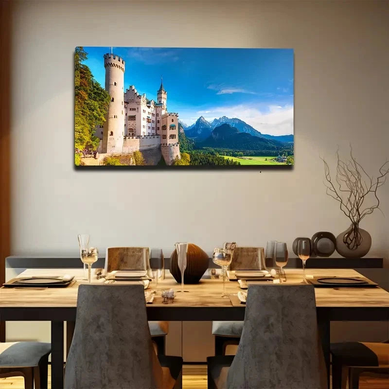 Fantastical Castle Wall Art Canvas Office Home Room Framed 120x60cm