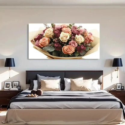 Deco Modern Farmhouse Floral Wall Art Canvas Office Home Room Framed 120x60cm - Bella Home Decor