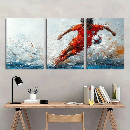 3pcs Inspirational Football Player Metal Print Ready to Hang Art