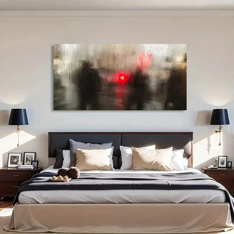 Mystery Raindrops Silhouettes Wall Art Canvas Office Home Room Framed 120x60cm - Bella Home Decor