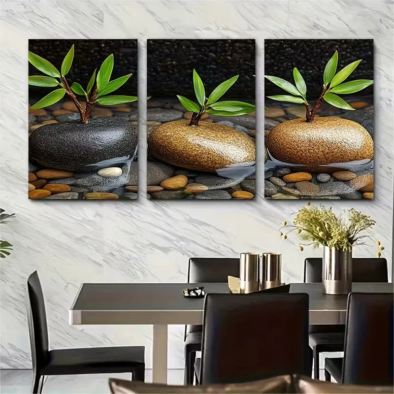 3pcs Still Life Red Apples and Cranberries Metal Print Ready to Hang Art