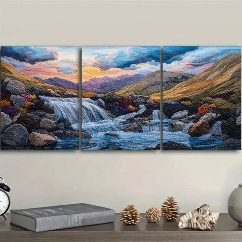 3pcs Vibrant Landscape Painting with Majestic Wall Art Set Canvas Unframed - High Quality Print 100% Australian Made Wall Canvas