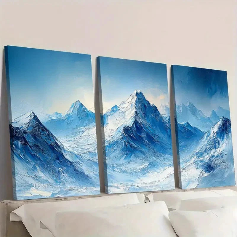 .3pcs Abstract Snowy Mountain DF y Wall Art Set Canvas Framed 60x90cm - High Quality Print 100% Australian Made Wall Canvas Ready to Hang - Bella Home Decor