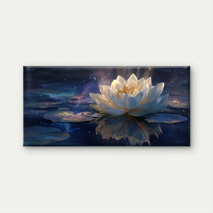 Glow Elegant Lotus with Waters Wall Art Canvas Office Home Room Framed 120x60cm