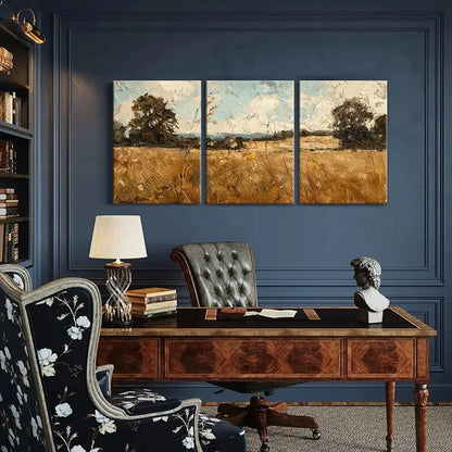3pcs Abstract Landscape Painting Impressionist Metal Print Ready to Hang Art - Bella Home Decor