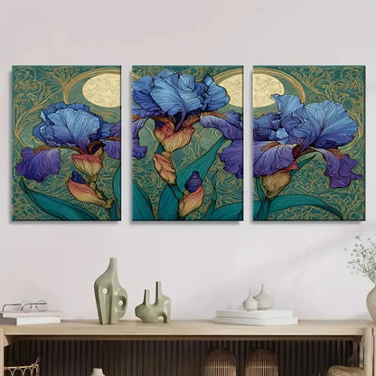 3pcs Elegarta Design Art Nouveau Mucha Wall Art Set Canvas Framed 40x60cm - High Quality Print 100% Australian Made Wall Canvas Ready to Hang