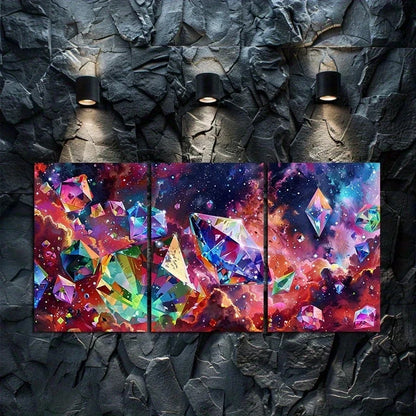 3pcs Luxurious Starry Sky Diamond Metal Print Ready to Hang Art