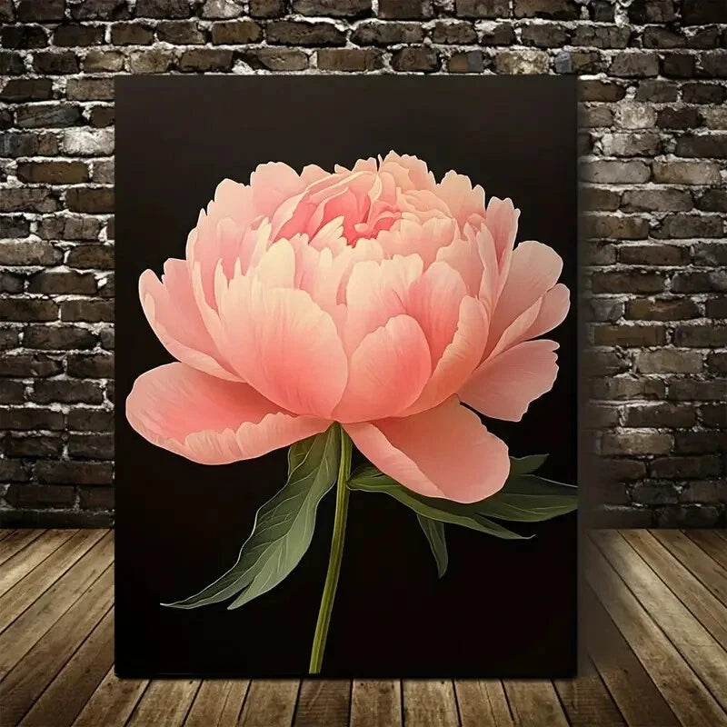 Beautiful Carnation Colorful Peony Painting 40x60cm Metal Print Ready to Hang - Bella Home Decor