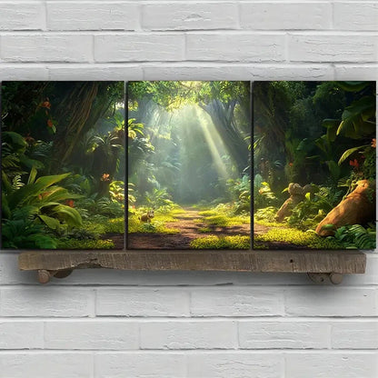 3pcs Sunshine in The Forest Botanical Metal Print Ready to Hang Art - Bella Home Decor