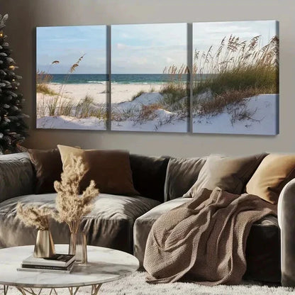 3pcs Coastal Beach Seascape Landscape Wall Art Set Canvas Unframed - High Quality Print 100% Australian Made Wall Canvas