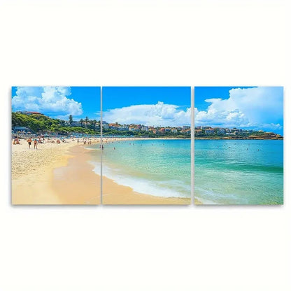 3pcs Australia Art Bondi Beach Travel  Wall Art Set Canvas Framed 40x60cm - High Quality Print 100% Australian Made Wall Canvas Ready to Hang - Bella Home Decor