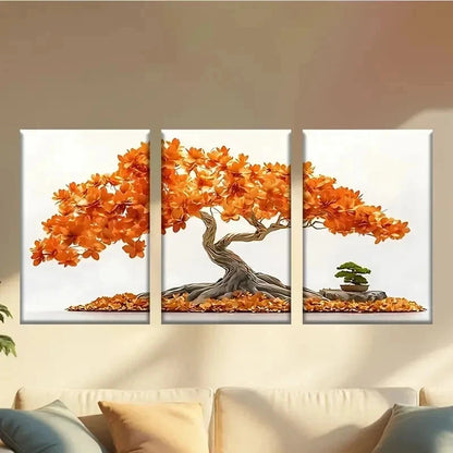 3pcs Bon Bon Tree with Leaves Wall Art Set Canvas Framed 50x70cm - High Quality Print 100% Australian Made Wall Canvas Ready to Hang - Bella Home Decor