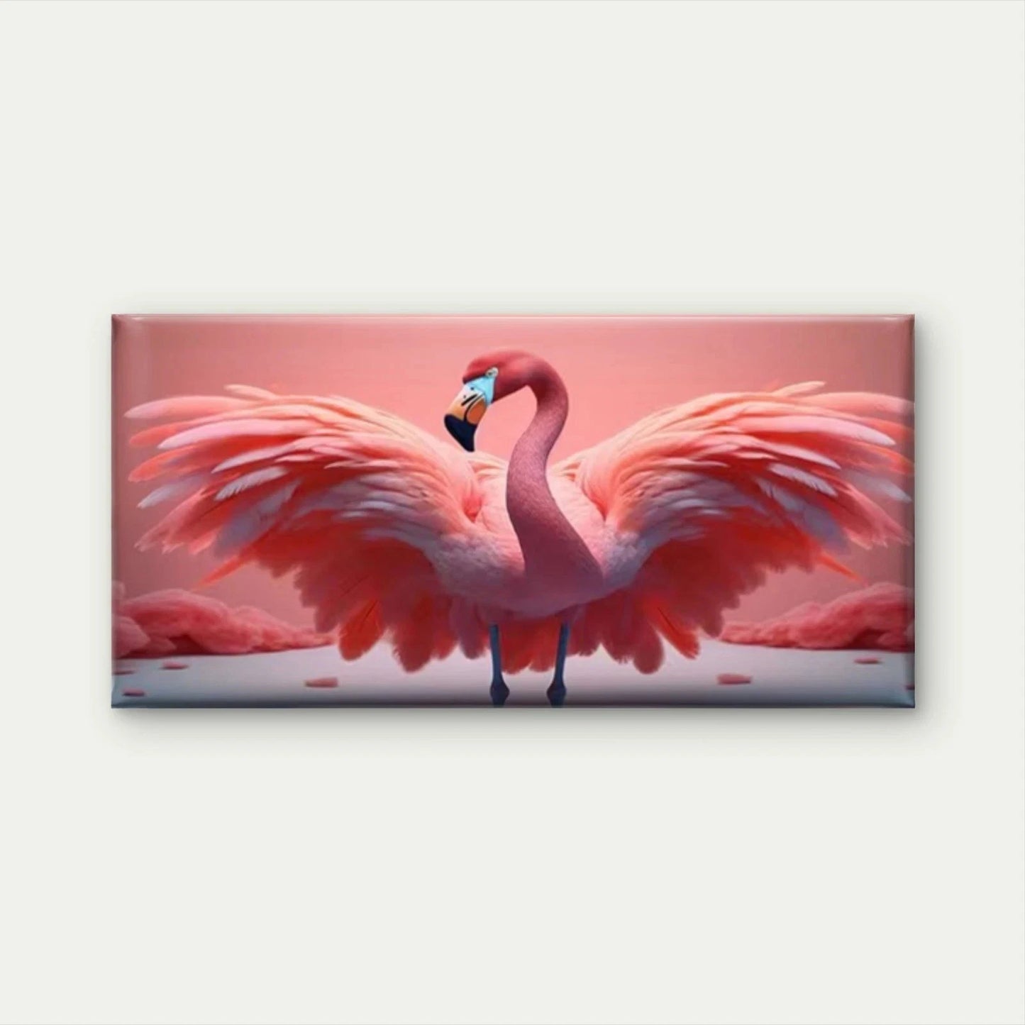 Flamingo with Spread Wings Wall Art Canvas Office Home Room Framed 120x60cm