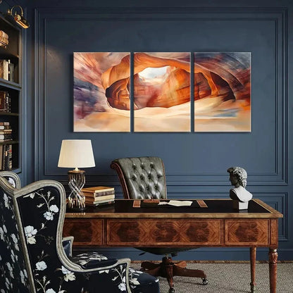 3pcs Abstract Antelope Canyon Nature Landscape Metal Print Ready to Hang Art - Bella Home Decor