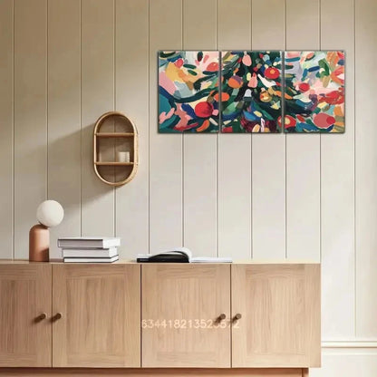 3pcs Abstract Wall Art Posters Colorful Metal Print Ready to Hang Art - Bella Home Decor