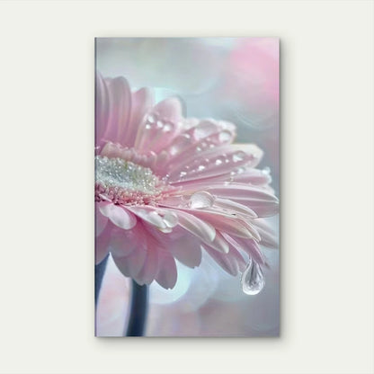 Pink Gerbera Daisy Flower Metal Print Ready to Hang
