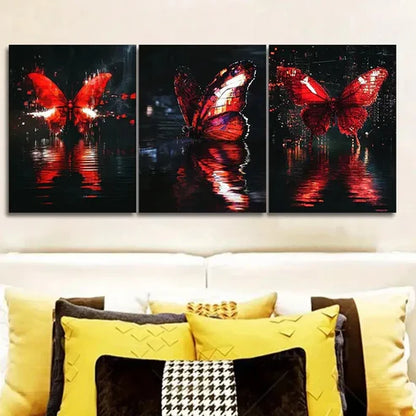 3pcs Featuring Butterfly-Themed Wall Art Set Canvas Unframed - High Quality Print 100% Australian Made Wall Canvas