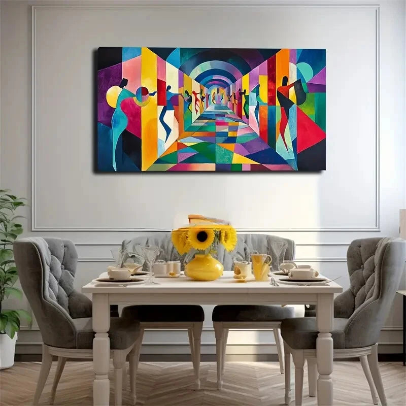 Vibrant Colorful Passage Design Wall Art Canvas Office Home Room Framed 120x60cm - Bella Home Decor