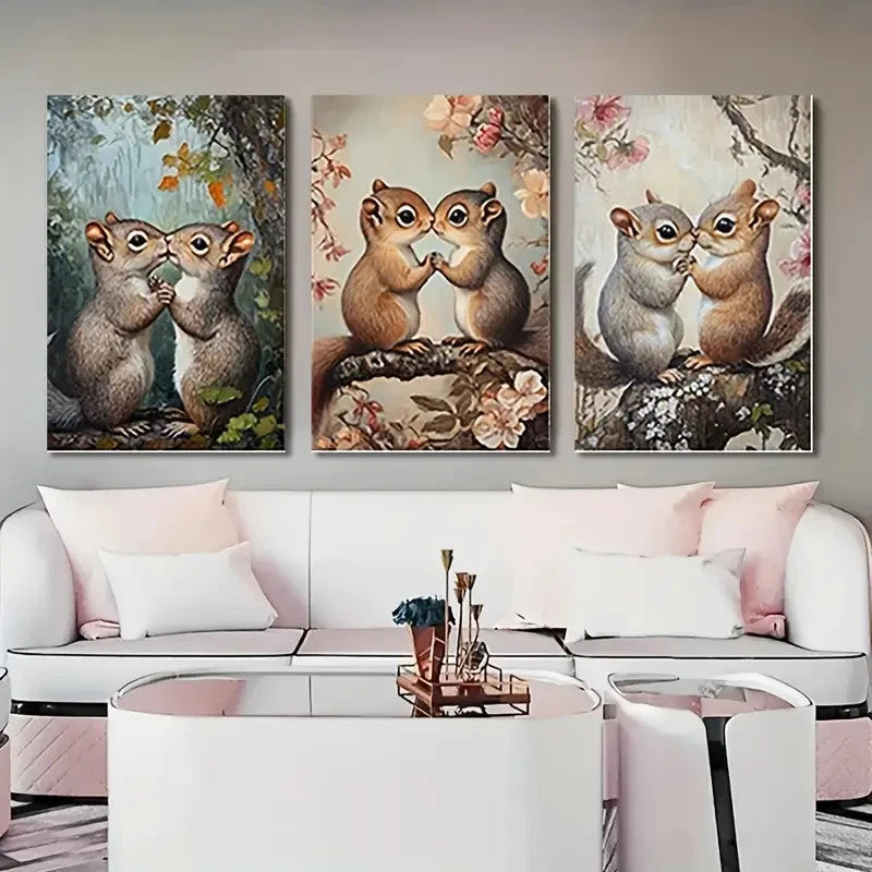 3pcs Hugging & Playing in Nature  Wall Art Canvas  Framed 60x90cm - High Quality Print 100% Australian Made Wall Canvas Ready to Hang