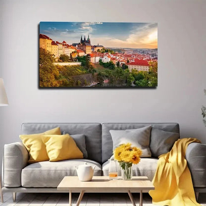 Roof Architectural Cluster Wall Art Canvas Office Home Room Framed 120x60cm
