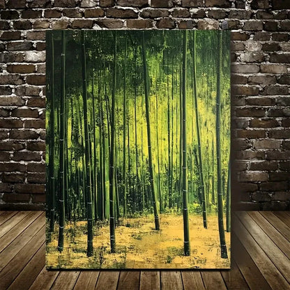Beautiful Flourishing Bamboo Forest Suitable Painting 40x60cm Metal Print Ready to Hang - Bella Home Decor