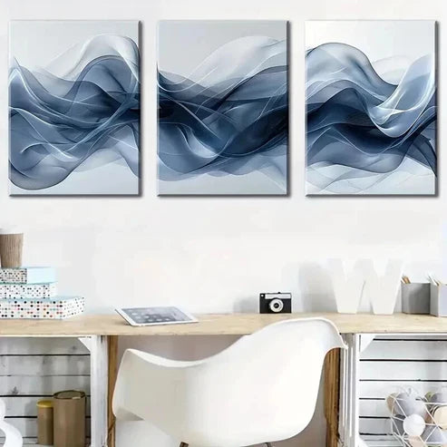 3pcs Abstract Geometric Lines Decoration Wall Art Set Canvas Unframed - High Quality Print 100% Australian Made Wall Canvas - Bella Home Decor