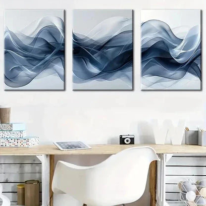 3pcs Abstract Geometric Lines Decoration Wall Art Set Canvas Unframed - High Quality Print 100% Australian Made Wall Canvas - Bella Home Decor