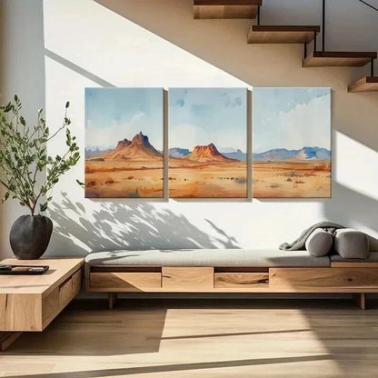 3pcs Vibrant Desert Landscape Decor Wall Art Set Canvas Framed 50x70cm - High Quality Print 100% Australian Made Wall Canvas Ready to Hang - Bella Home Decor