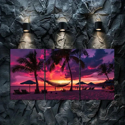 3pcs Tropical Beach Sunset in Australia    Wall Art Set Canvas Framed 40x60cm - High Quality Print 100% Australian Made Wall Canvas Ready to Hang