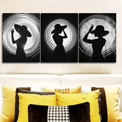 3pcs The Girl Under the Circle Wall Art Set Wall Art Canvas Unframed – High Quality Print 100% Australian Made Wall Canvas