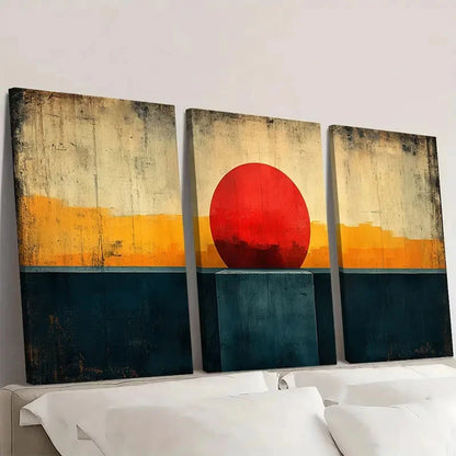 3pcs Tan Color Block Collage Abstract  BN   Wall Art Set Canvas Framed 40x60cm - High Quality Print 100% Australian Made Wall Canvas Ready to Hang
