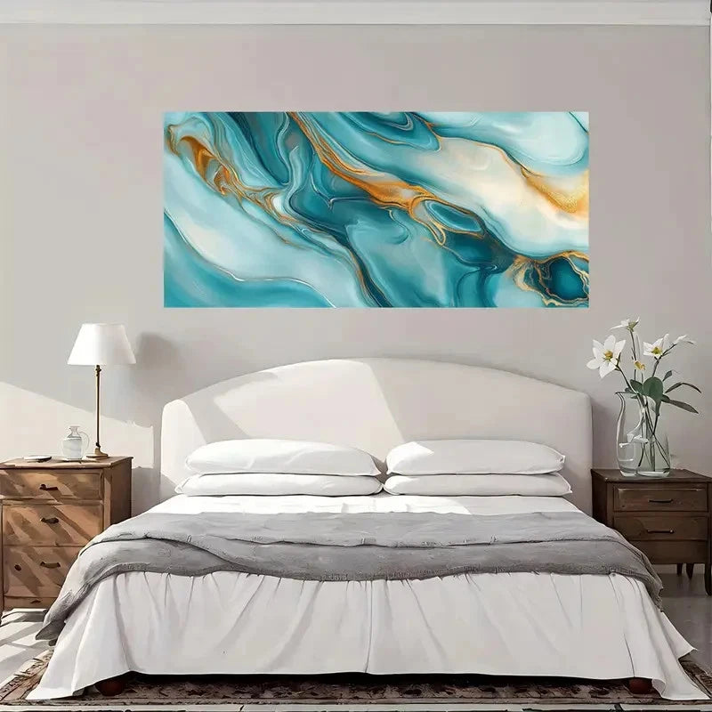 Swirl Abstract Color Mixing Wall Art Canvas Office Home Room Framed 120x60cm