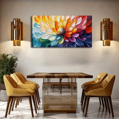 Vibrant Petal Design Winter Wall Art Canvas Office Home Room Framed 120x60cm - Bella Home Decor