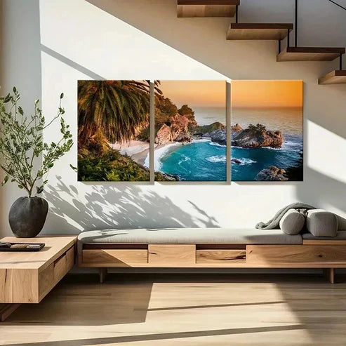 3pcs California Seaside Natural Landscape  Wall Art Set Canvas Unframed - High Quality Print 100% Australian Made Wall Canvas - Bella Home Decor