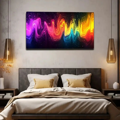 Abstract Watercolour Twisted Wall Art Canvas Office Home Room Framed 120x60cm