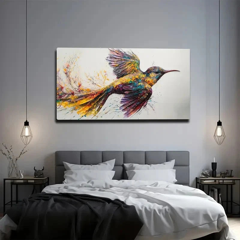 Flying Hummingbird Wall Art Canvas Office Home Room Framed 120x60cm
