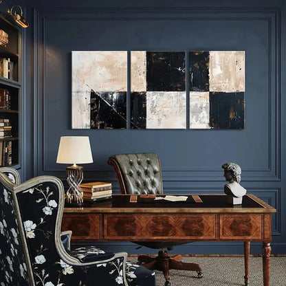 3pcs Abstract Art Modern Design Geometric Shapes Metal Print Ready to Hang Art