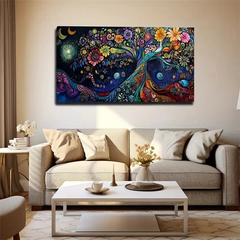 Swirling Nebula Pattern Nature Wall Art Canvas Office Home Room Framed 120x60cm