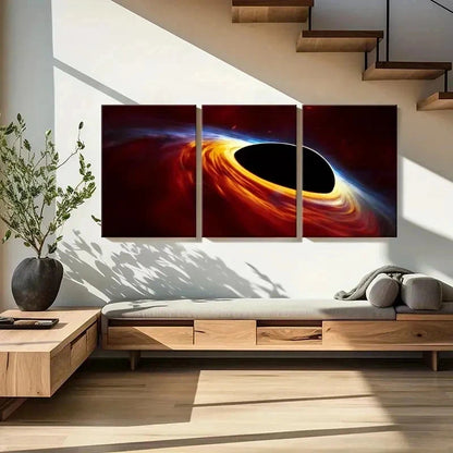 3pcs Space Fantasy Theme Black Hole Wall Art Set Canvas Framed 60x90cm - High Quality Print 100% Australian Made Wall Canvas Ready to Hang