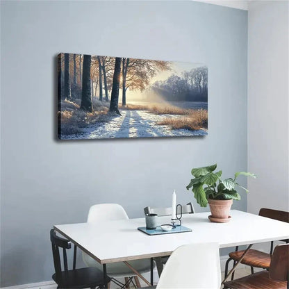 Forest Landscape Golden light Wall Art Canvas Office Home Room Framed 120x60cm - Bella Home Decor
