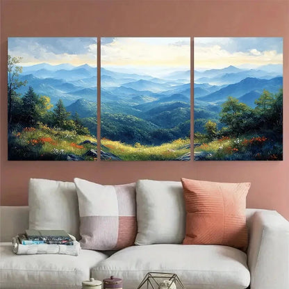 3pcs Blue Ridge North Carolina Landscape Travel Metal Print Ready to Hang Art - Bella Home Decor