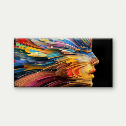 Abstract Face Colorful Female Wall Art Canvas Office Home Room Framed 120x60cm