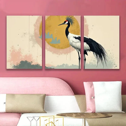 3pcs Vibrant Peacock And Sunset Scene Wall Art Set Canvas Framed 50x70cm - High Quality Print 100% Australian Made Wall Canvas Ready to Hang