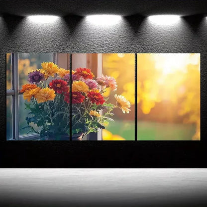 3pcs triple mural painting set Flowers Wall Art Canvas Unframed - High Quality Print 100% Australian Made Wall Canvas